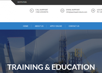 Website for Petroleum Services Training Company Oman